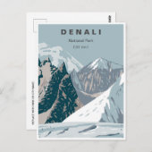Vintag Denali Nationalpark Alaska Mount Hunter Postkarte (Vorne/Hinten)