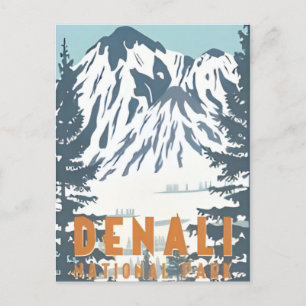 Vintag Denali Nationalpark Alaska Mount Hunter Postkarte