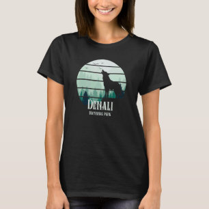 Vintag Denali Nationalpark Howling Wolf Woods T-Shirt