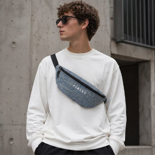 Vintag Denim Blue Jeans Look Bauchtasche