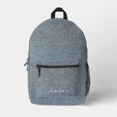 Vintag Denim Blue Jeans Look Bedruckter Rucksack (Vorderseite)