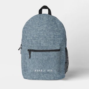 Vintag Denim Blue Jeans Look gedruckter Rucksack