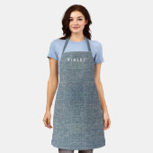 Vintag Denim Blue Jeans Look Schürze (Getragen)