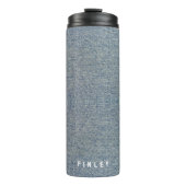 Vintag Denim Blue Jeans Look Thermosbecher (Vorderseite)