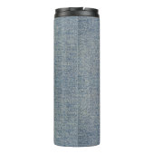 Vintag Denim Blue Jeans Look Thermosbecher (Rückseite)
