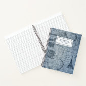 Vintag Denim Eiffel Tower Name Notebook Notizblock (Innenseite)