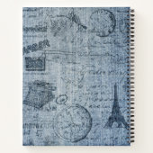 Vintag Denim Eiffel Tower Name Notebook Notizblock (Rückseite)