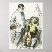 Vintag Dental, Zahnarzt mit Junge im Stuhl Poster (Vorne)