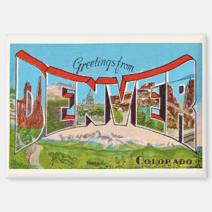 Vintag Denver Colorado Postcard Magnet