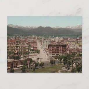 Vintag Denver Colorado Skyline Panoramablick Foto Postkarte