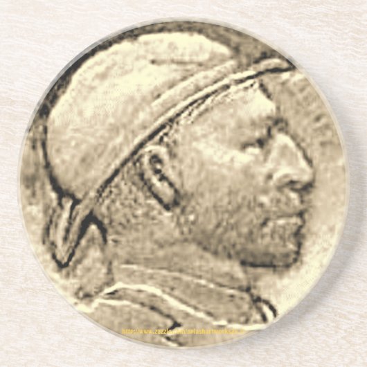 "Vintag-DEPRESSION-HOBO NICKLE Untersetzer" Getränkeuntersetzer (Vorne)