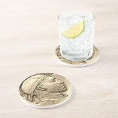 "Vintag-DEPRESSION-HOBO NICKLE Untersetzer" Getränkeuntersetzer (Seite)