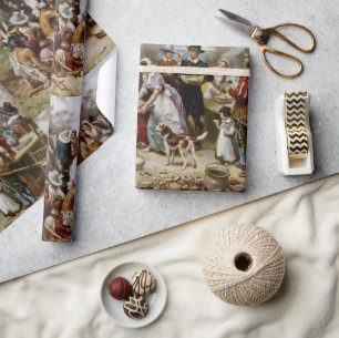 Vintag Der Erste Erntedank 1621 Jean Ferris Wr Geschenkpapier