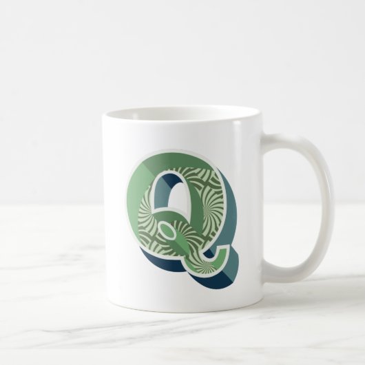 Vintag Design Monogram Q Erste Kaffee-Tasse Kaffeetasse (Rechts)