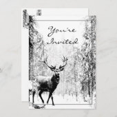 Vintag Design Stag Party Wedite Einladung (Vorne/Hinten)