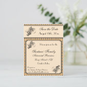 Vintag Design Wiedersehen, Ereignis, Party Save th Ankündigungspostkarte (Stehend Vorderseite)