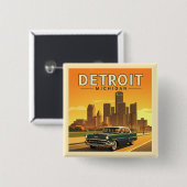Vintag Detroit Michigan Button (Vorne & Hinten)