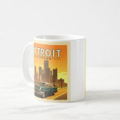 Vintag Detroit Michigan Kaffeetasse (Vorderseite Links)