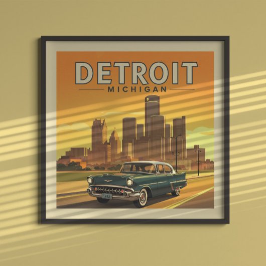 Vintag Detroit Michigan Poster