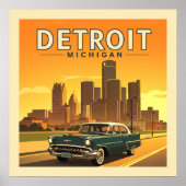 Vintag Detroit Michigan Poster (Vorne)
