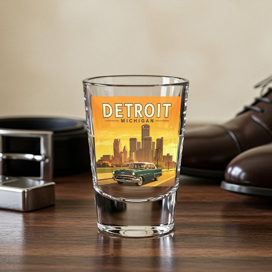 Vintag Detroit Michigan Schnapsglas