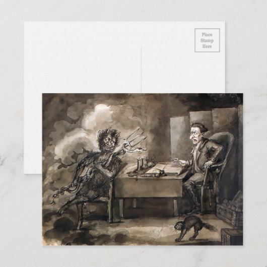 Vintag Devil Art Postcard Postkarte (Vorne/Hinten)
