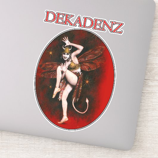 Vintag Devil Lady Dancer Die Sticker schneiden (Detail)