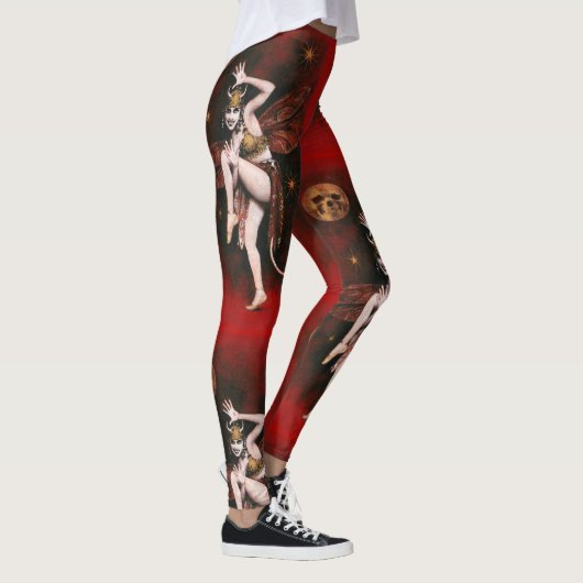 Vintag Devil Lady Dancer Gothic Leggings (Rechts)