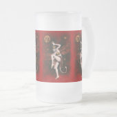 Vintag Devil Lady Dancer Mattiert Stein Mattglas Bierglas (VorderseiteRechts)