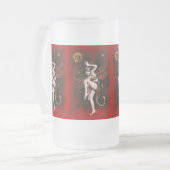Vintag Devil Lady Dancer Mattiert Stein Mattglas Bierglas (Vorderseite Links)
