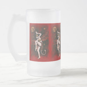 Vintag Devil Lady Dancer Mattiert Stein Mattglas Bierglas