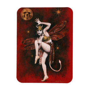 Vintag Devil Lady Flexible Magnet