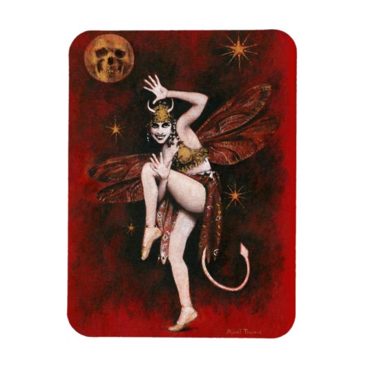 Vintag Devil Lady Flexible Magnet (Vertikal)