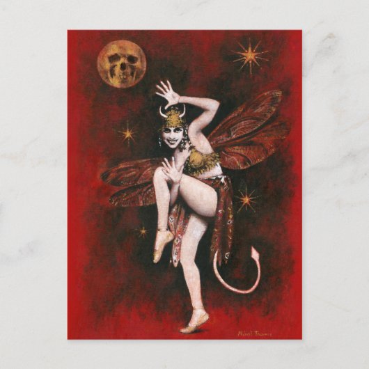 Vintag Devil Lady Postcard Postkarte (Vorderseite)