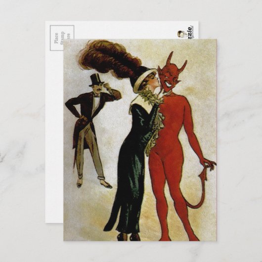 Vintag Devil Postcard Postkarte (Vorne/Hinten)