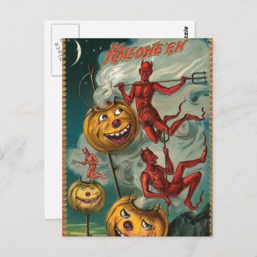 Vintag Devil Postcard Postkarte (Vorne/Hinten)