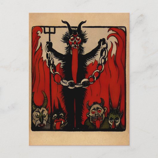 Vintag Devil Postcard Postkarte (Vorderseite)