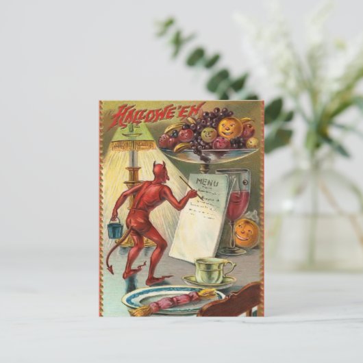 Vintag Devil Postcard Postkarte (Stehend Vorderseite)