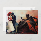 Vintag Devil Valentinstag Postkarte (Vorne/Hinten)