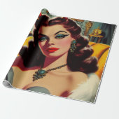 Vintag Devil Woman Geschenkpapier (Ungerollt)