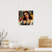 Vintag Devil Woman Poster (Küche)