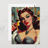 Vintag Devil Woman Postkarte (Vorne/Hinten)
