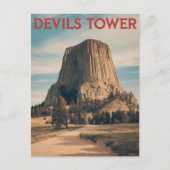 Vintag Devils Tower Postkarte (Vorderseite)