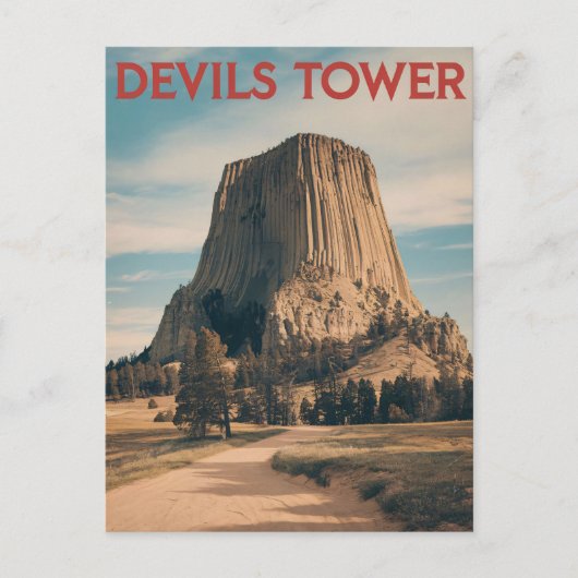 Vintag Devils Tower Postkarte (Vorderseite)
