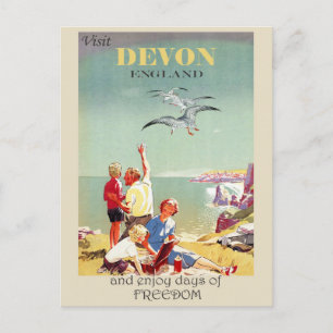 Vintag Devon England English Travel Postkarte