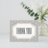 Vintag Diamond Black & Gold Danke an die Postkarte (Stehend Vorderseite)