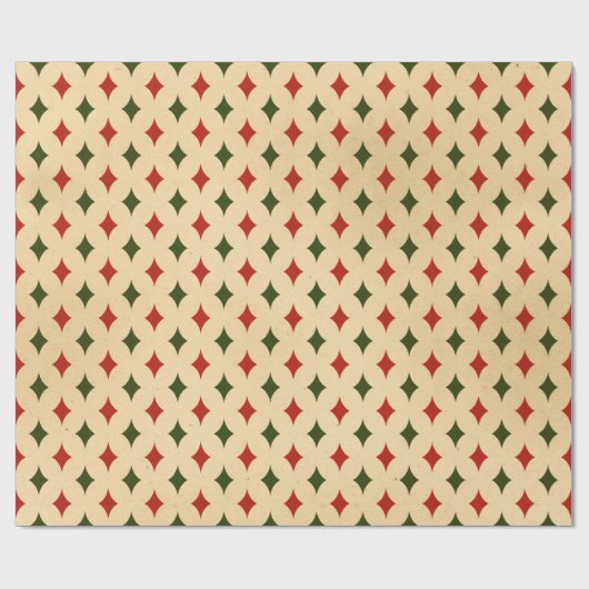 Vintag Diamond Pattern Weihnachten Geschenkpapier (Flach)