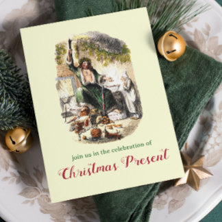 Vintag Dickens Ghost Ein Weihnachtslied Party Einladung