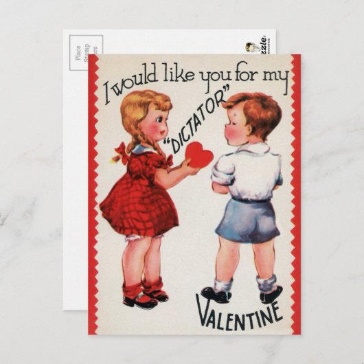 Vintag Dictator-Valentinstag Postkarte (Vorne/Hinten)