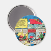 Vintag die Flammen-Comic-Buchsuperhero-Schufte Magnet (Vorderseite/Rückseite)